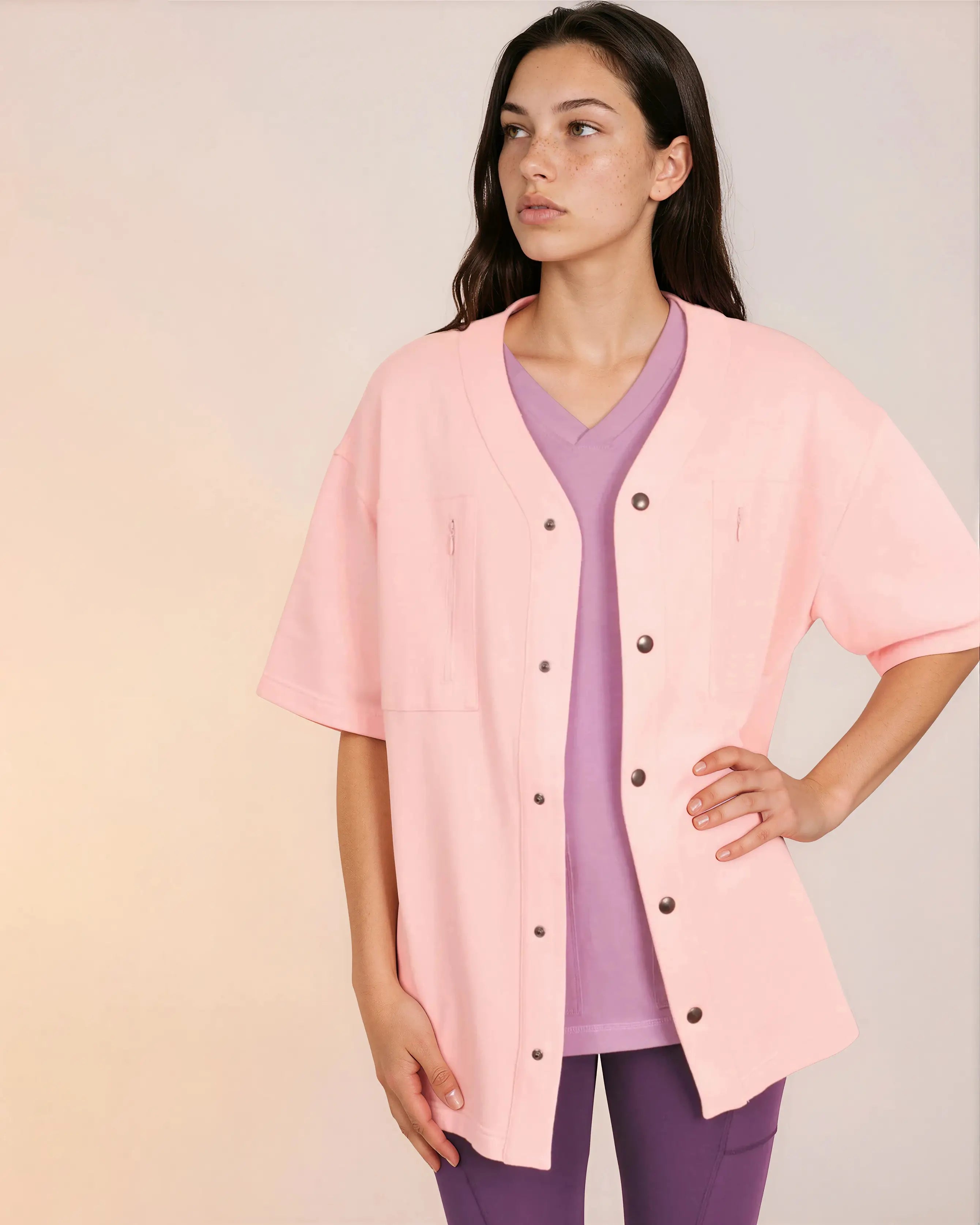 Cardigan médical Mixte Lilium Guimauve