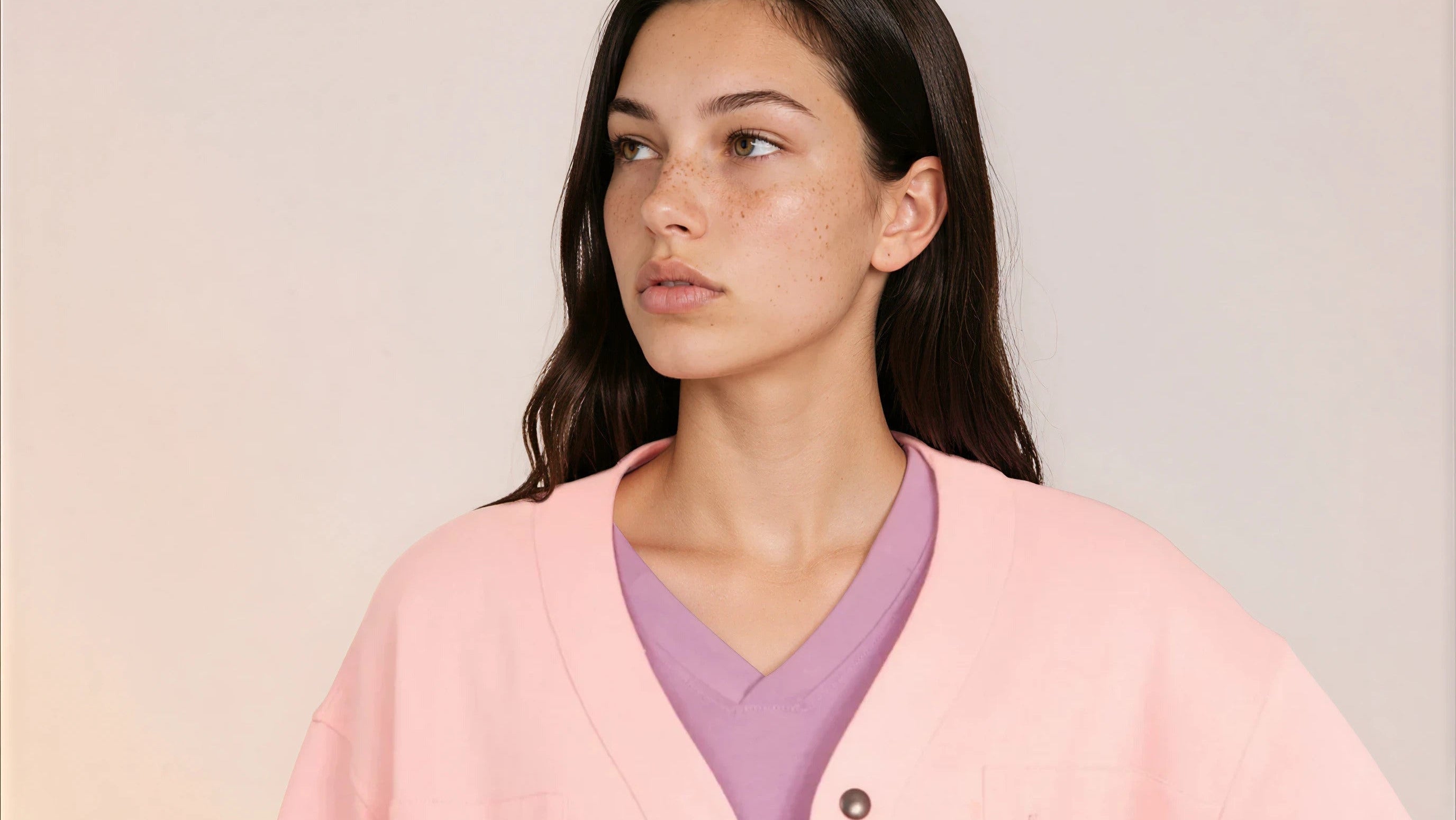 Cardigan médical Mixte Lilium Guimauve