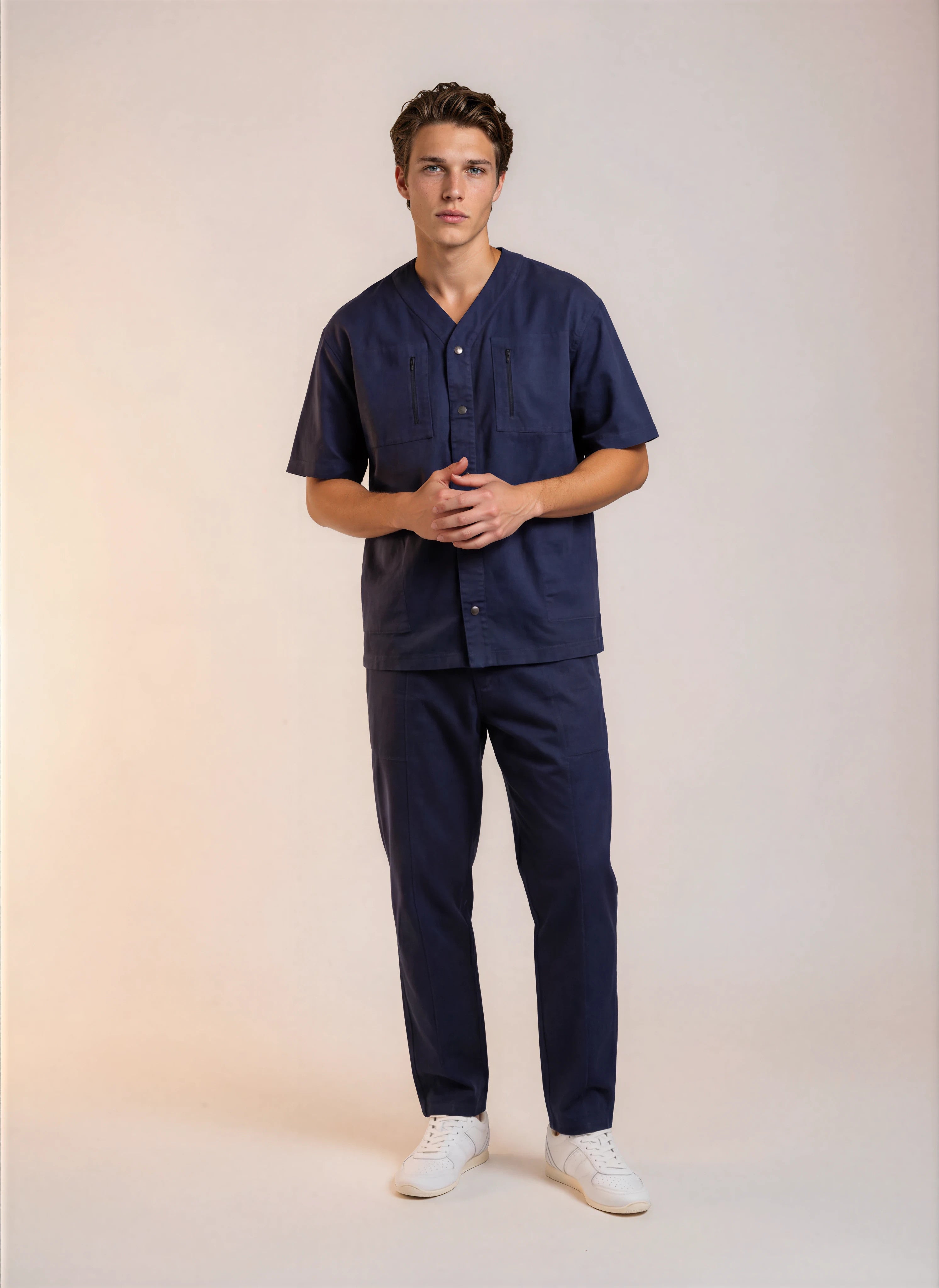 Cardigan médical mixte Myrrha Navy